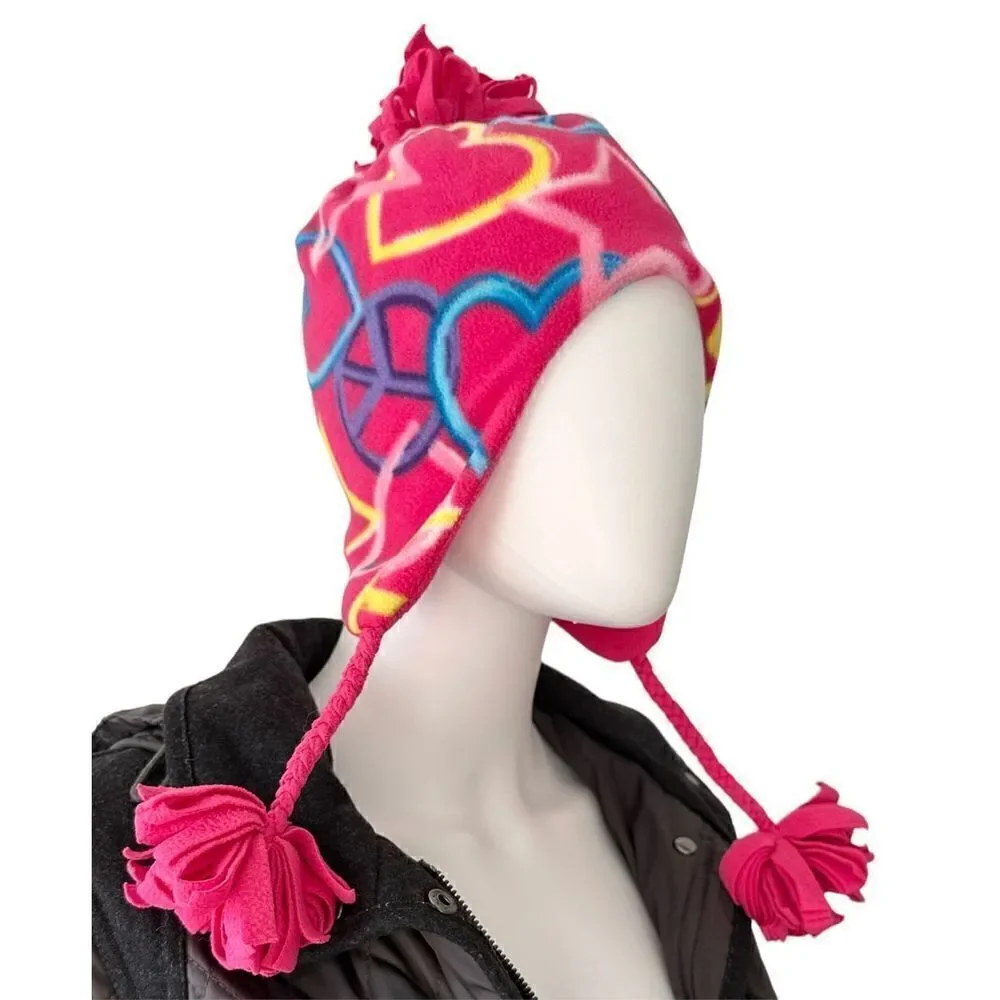 Girls Fleece Peruvian Hat, Size:4-7